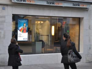 Ecran vitrine pour les banques