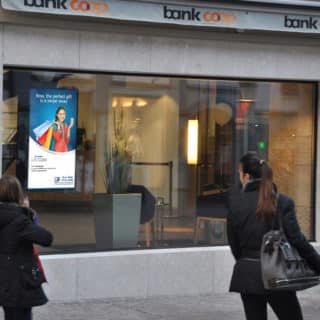 Ecran vitrine pour les banques