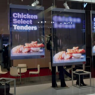 Poster vitrine transparent pour fast food