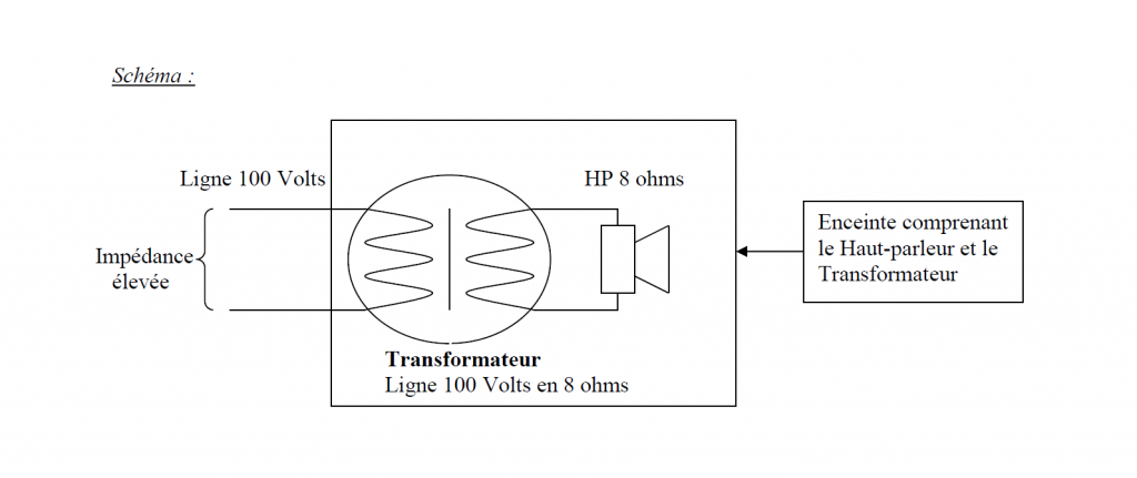 Branchement HP ligne 100v