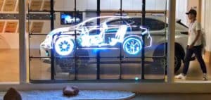 Écran transparent led showroom automobiles