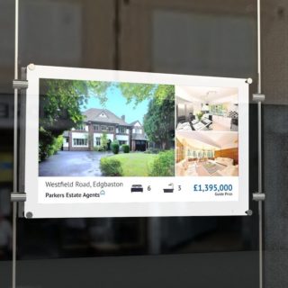 Ecran vitrine video biens agence immobiliere