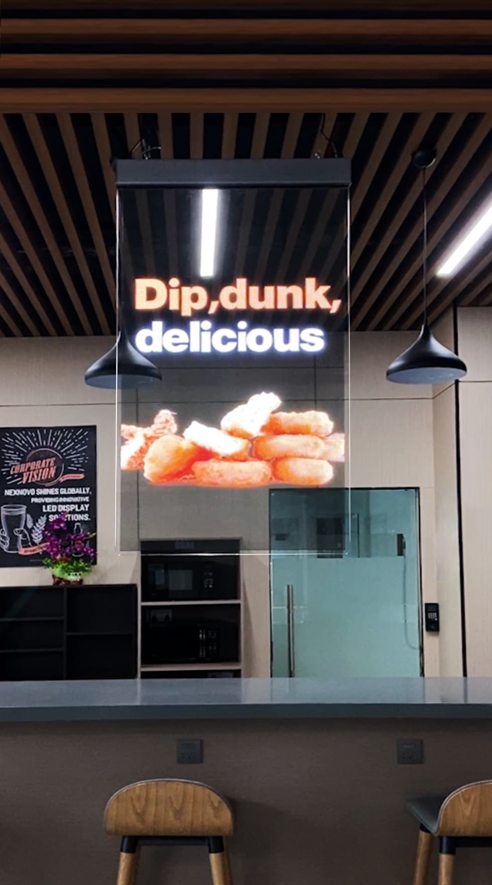 Écran vitrine transparent LIMPIDE – vue frontale